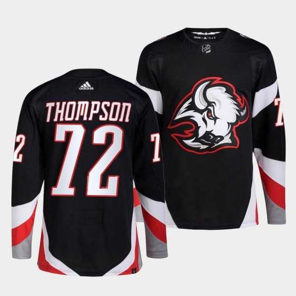 Mens Buffalo Sabres #72 Tage Thompson Black 2022-23 Stitched Jersey